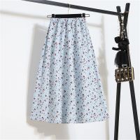 M-XXL New 2021 Fashion Elegant Bohemian Yellow Green White Black Pink Blue Floral Midi Skirts Women Vintage Beach Casual Clothes