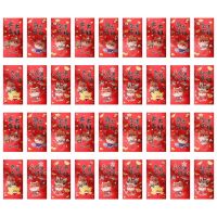 36 Pcs Chinese New Year Red Envelopes, Lucky Money Envelopes Cartoon Tiger Hong Bao Red Packet for Spring Festival