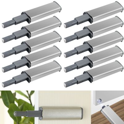 ☊ 10Pcs Cabinet Catches Stainless Steel Push to Open Hidden Cabinet Handle Soft Closer Touch Damper Cabinet Door Lock Hardware