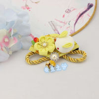 Tradational Japanese Style Kanzashi Kimono Accessories Graduation Wedding Ceremony Hair Claws Ornament Crystal Bell Bead Rabbit