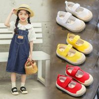 COD SDFGERTERTEEE Ready Stock Kids Shoes Autumn Boys and Girls Fashion Simple Casual Pure Color Canvas Shoes