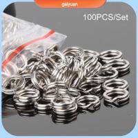 GAIYUAN 100PCS มาก คุณภาพสูง ไลน์แทคเคิล สแตนเลส ปลา Connector สแน็ปหมุน แหวนแยกตกปลา