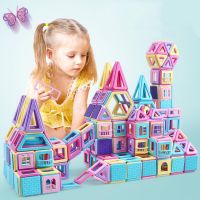 Kids 38pcs Magnetic Building Blocks Parts 3D Triangle Square Magnet Stacking Bricks Magnetic Building Construction Model Toy