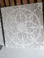 White Traditional Square mandala wood carving panel 90 x 90 cm wall art decor asian art Thai wood home decor Asian art Thai woood Crafts Handmade ไม้แกะสลัก ไม้ฉลุ 90 x 90 เซนติเมตร