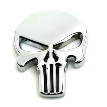 Sticker autocollant skull the punisher black badge 3d métal 5