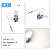 FISHBERG H3 Super Bright Halogen Bulbs H1 H4 H7 H11 9005 HB3 9006 HB4 55W 12V 5000K Car Headlight Fog Lights Driving Lamp White