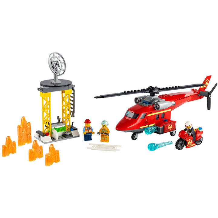 lego-lego-city-series-60281-fire-rescue-helicopter-childrens-puzzle-building-blocks-toy-model