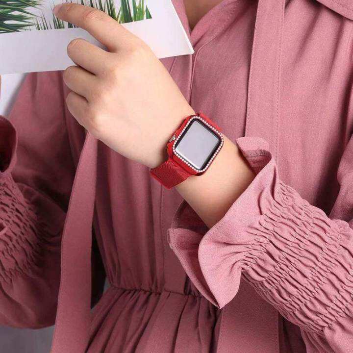 เคส-สายสำหรับapple-watch-5-4-3-38-42-44มม-เคส-สายสแตนเลสสายmilanese-loopสำหรับapple-watch-5-4-3-38-42-44มม