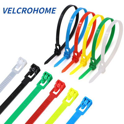 100PCS 5X200 Reusable Zip Ties Heavy Duty 6 Colors Removable Cable Ties Releasable Indoor Outdoor Nylon Wrap for Wire