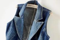 plus size 3XL!Slim Vintage Frayed jeans vest Women