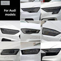 รมควันสีดำ TPU สติกเกอร์ไฟหน้ารถฟิล์มป้องกันสำหรับ Audi A3 8V S3 A4 B8 B9 A8 A6 S6 C8 A7 RSQ8 TT TTS Q3 Q5 Q7 Q8