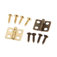 40pcs/lot 13x12mm Mini Hinges 4 holes Decor w/screws Antique Bronze/Gold Cabinet Drawer Door Butt Jewelry Box Furniture Hardware