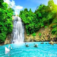 Tiktok Kwai Anchor Live Background Cloth Video Duan Waterfall Landscape Crane Landscape 3d Stereo Photography Cloth