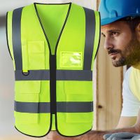 Reflective Strip Vest Security Reflective Vest 2 Reflective Strip Railway Coal Miners Uniform for Outdoor Traffic Safety Cycling