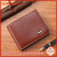 SHENGHAN กระเป๋าการเปลี่ยนแปลงเงินกระเป๋าใส่บัตรเครดิต Dompet Koin ผู้ชาย PU หนังสำหรับผู้ชายกระเป๋าสตางค์ขนาดเล็กเรียบง่ายวินเทจ