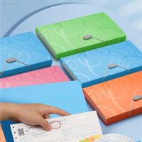 ﹍◕✲ A6 Mini Portable Storage Clip With Buckle Expanding File Folder Rainbow Document Organiser Multicolor Wallet Case