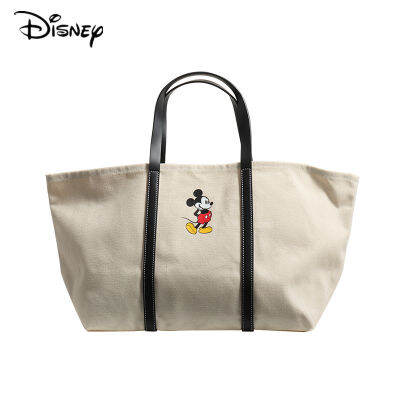 Disney Mickey ความจุขนาดใหญ่ถุงผ้าใบกระเป๋าสะพายง่ายญี่ปุ่นทั้งหมดตรงกับศิลปะกระเป๋าถือกระเป๋าช้อปปิ้งเทรนด์แบบพกพา