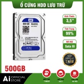 Ổ cứng HDD 3.5 Western Blue 500GB -Tặng cap SATA3 - Mới trên 99%