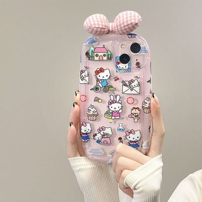 Sanrio Cartoon Hello Kitty Iphone 13/14 Promax ซิลิโคนใสป้องกันกรณีโทรศัพท์มือถือทั้งหมดกระเป๋าหล่นป้องกัน