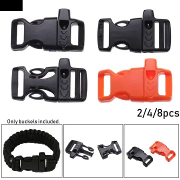 2/4/8Pcs Plastic 550 Paracords Bag Parts Curved Emergency Tool Survival  Whistle Buckles Bracelet Strap Side Release Buckle Paracord Accessories