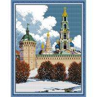 Cross-Stitch Complete Set Castle Pattern Precise Stamped Easy Sew DIY Handmade Embroidery Needlework 11CT DMC Complete Kits Pattern Pre-Printed On the