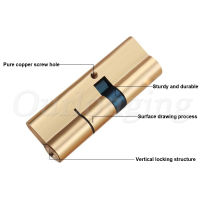 1 Piece of Lock Cylinder Cylinder AB Key 65-110mm Indoor Bedroom Security Door Lock Brass Anti-theft Hardware with 8 Keys