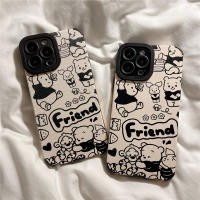 PU นิ่มเคสสำหรับ IPhone 11 12 13 14 Pro Max เคสหมีพูและผองเพื่อน6 7 8 Plus 12 13 Mini XR XS Max ฝาหลัง14 Plus เคสโทรศัพท์ซิลิโคนกันกระแทกสำหรับเด็กผู้ชายเด็กผู้หญิง