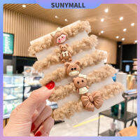 SUNYMALL เชือกผม ตุ๊กตา แหวนผม การ์ตูนหมี แมว หนังยาง น่ารัก นักเรียน นางสาว ความยืดหยุ่นสูง ผูกผม อุปกรณ์เสริมผม หมวก