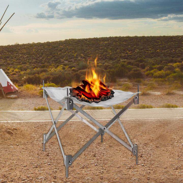 BolehDeals Folding Camping grills fire pits Collapsible Campfire Rack ...