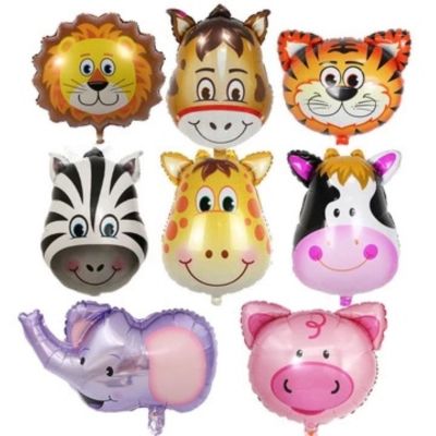 Cute Safari Balloon Animal Head Foil Helium Balloons Jungle Party Balloon