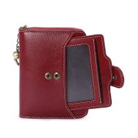 Ready Stock【 Leacat 】 Short Wallets leather wallet Female Small Women Wallet Short Wallet Quality Coin Purse Women Button Purse
