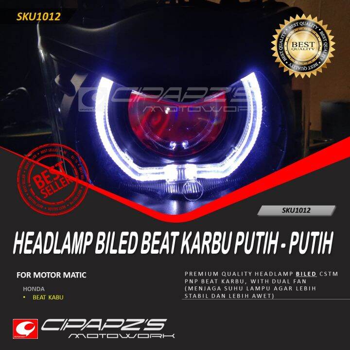 HEADLAMP CSTM BILED BEAT KARBU PUTIH PUTIH Lazada Indonesia