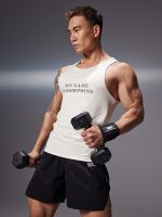 OMG Sports Hole American Breathable Perspiration Fitness Vest Mens Tight-Fitting Sports Sleeveless Shirt T-Shirt Training Clothes