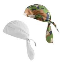 2Pcs Quick Dry Head Scarf Pure Cycling Cap Summer Men Running Riding Bandana Hat Hood Headband,White &amp; Camouflage