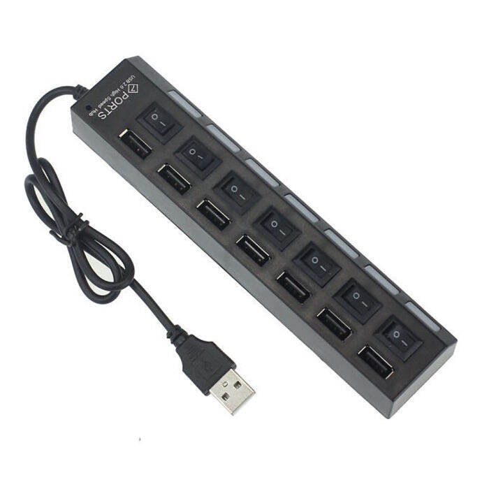 7-4พอร์ตusb-2-0อะแดปเตอร์ฮับตัวแยกเปิด-ปิดสวิทช์สำหรับpcแล็ปท็อปpc7-port-switch-hub-usb-hub-7-port-4พอร์ตเสียบปลั๊ก2-0