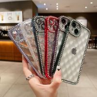 เพชรคริสตัลหรูหราเคสโทรศัพท์โปร่งใสเคสสำหรับ iPhone 14 11 12 13 Pro MAX 14 PLUS 14 PRO 14 13 12 11