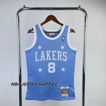 NBA Los Angeles Lakers Kobe Bryant Blue Throwback Classic Sewn Jersey NWT