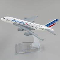 เครื่องบินแอร์บัสอัลลอยขนาด16ซม. 1/400 A380แอร์ฟรนซ์ตกแต่งของเล่นจำลองเครื่องบินของขวัญสำหรับเด็กคอลเลกชัน