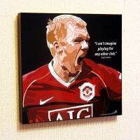 Paul Scholes สหรัฐอเมริกาฟุตบอลโปสเตอร์ป๊อปอาร์ตผ้าใบคำคมสติกเกอร์ติดผนังกรอบ