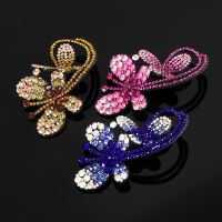 AWAYTR New Rhinestone Hairpin Butterfly Hair Clips for Women Retro Barrettes Ponytail Holder Hair Pins Bands Hair Accessories