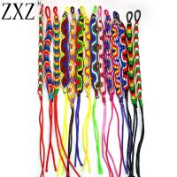 ZXZ Fashion Handmade Rasta Friendship Bracelet Surfer Hippy Boho Wristband Cotton Silk Reggae Jamaica Jewelry Gift Printing Stamping