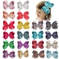 20 Pcs Bling Glitter Sparkly Hair Bows 6 Inch Glitter Grosgrain Ribbon Bows with Alligator Hair Clips for Girls  Kids Teens