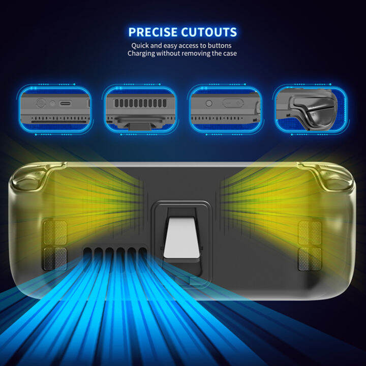 ชุดฝาครอบป้องกันคอนโซลเกม-zp-พร้อมขาตั้งสติกเกอร์ปุ่มทัชแพดเข้ากันได้กับ-steam-deck-sd016