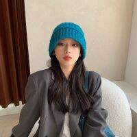 【CW】 Korean Warm Knitted Hat with Color Wool Net Show Face Small Basin