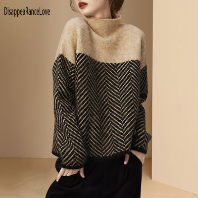 Womens Turtleneck Sweaters  Thick Warm Pullover Cashmere Jumper Soft Oversized Knitwear Sweater Korean Women Jumpers