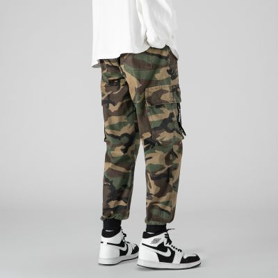 Camouflage pants mens special forces American fashion brand retro Multi Pocket womens overalls loose necked Leggings cargo