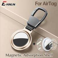 ฝาครอบดูดซับแม่เหล็กสำหรับ Airtag Locator Sleeve Shell Keychain Protector เคสโลหะพร้อมฟิล์มไฮโดรเจล