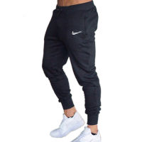 Happybuyner ผู้ชายเอวยางยืดกางเกงการฝึกกีฬากางเกงวิ่ง Casual สีทึบ Sweatpants Tracksuit