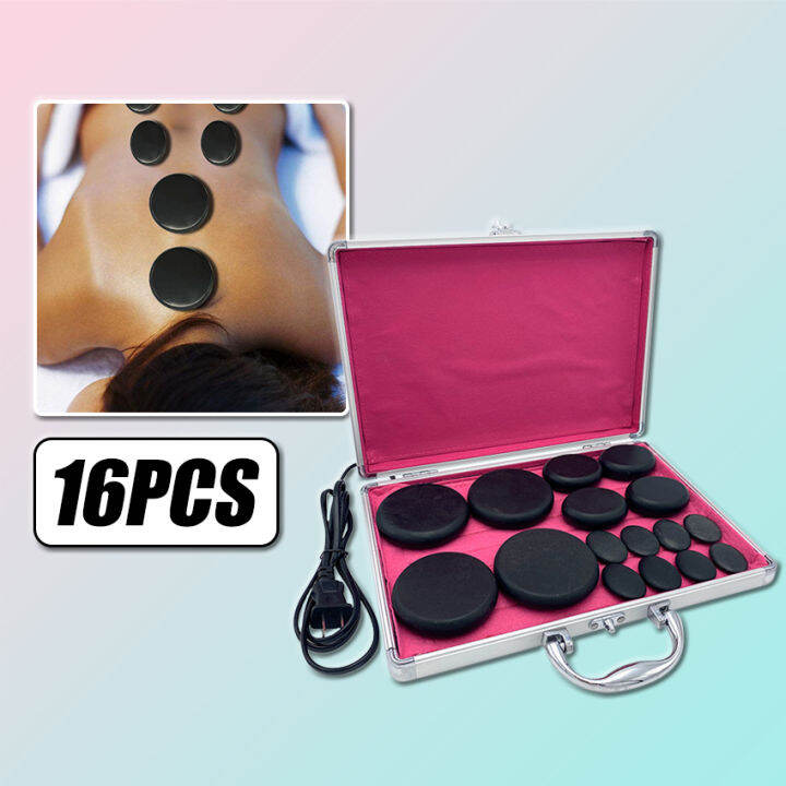 16Pcs Hot Stone Massage Set Oil Nassage Energy Stone Set for Massage