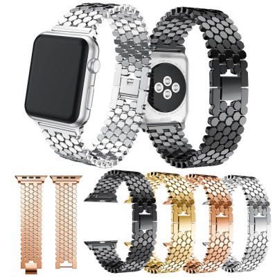 Fish-Scale Strap For Apple Watch Band Ultra 49mm 45mm 44mm 42mm 38mm 40mm 41mm Stainless Steel Metal Bracelet iWatch SE 5 6 7 8 Straps